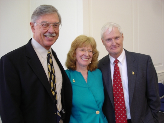 Preece with Charles Lowry (left) and William Destler (right) at the celebration welcoming her as the Dean of the College of Information Studies at the University of Maryland, College Park in September 2005.