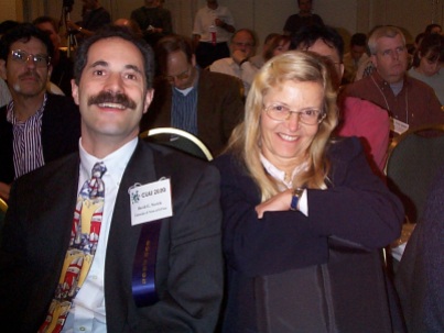 Coutaz with David Novick at the ACM Conference on Universal Usability in Arlington, VA, November 15 – 17, 2000.